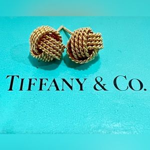 Tiffany & Co. Gold Twist Love Knot Earrings 18k Yellow Gold Genuine Vintage Rare